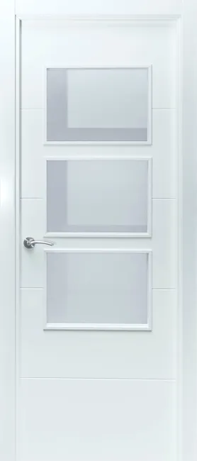 PUERTA ABATIBLE EN BLOCK VT5 LACADA BLANCA ACRISTALADA 72,5CM