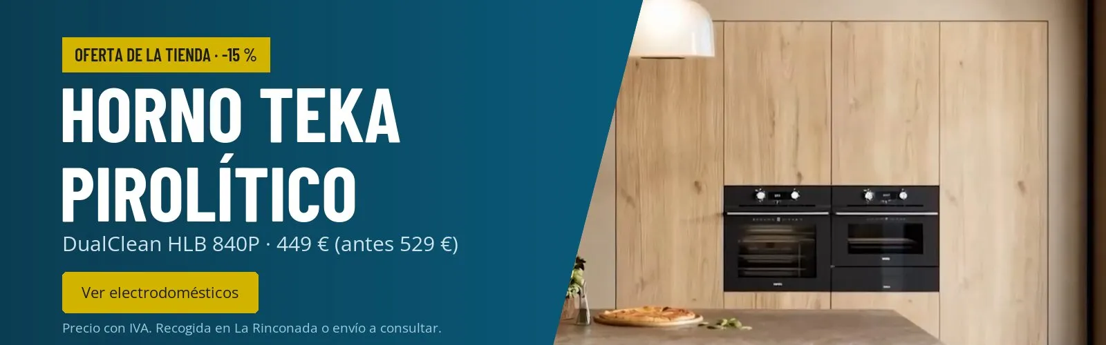 Horno Teka pirolítico (-15 %): DualClean HLB 840P · 449 € (antes 529 €)